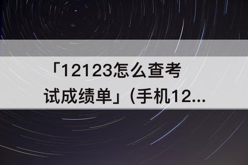 「12123怎么查考试成绩单」(手机12123怎么查考试成绩单)