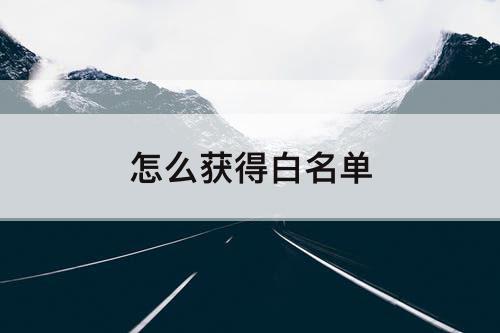 怎么获得白名单