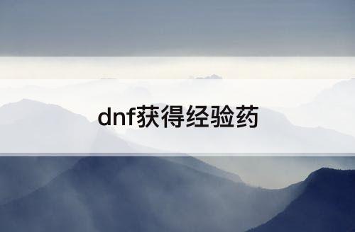 dnf获得经验药