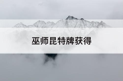 巫师昆特牌获得