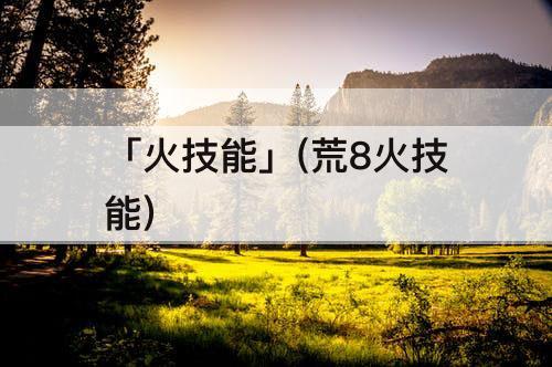 「火技能」(荒8火技能)