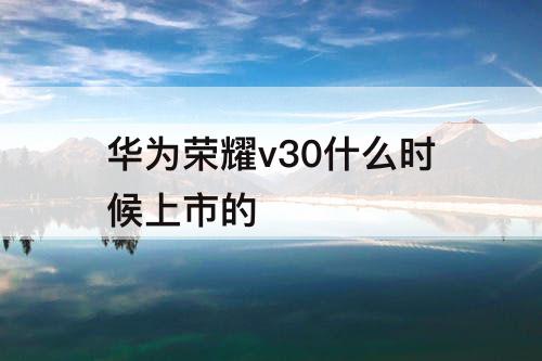 华为荣耀v30什么时候上市的
