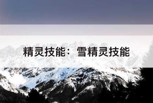 精灵技能：雪精灵技能