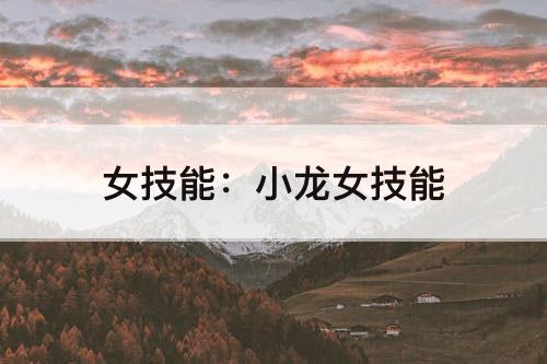 女技能：小龙女技能