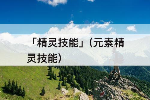 「精灵技能」(元素精灵技能)