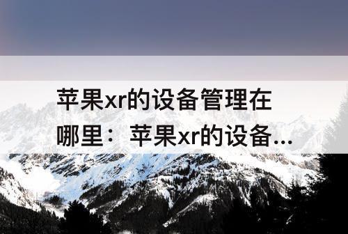苹果xr的设备管理在哪里：苹果xr的设备管理在哪里找