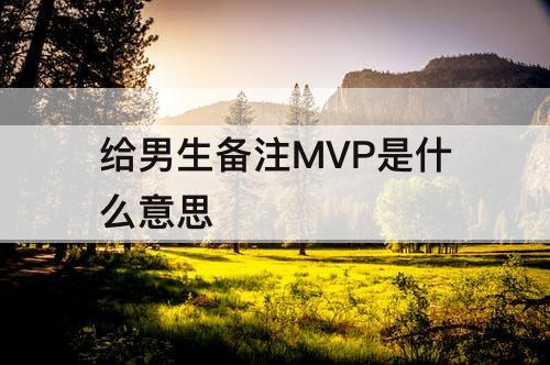 给男生备注MVP是什么意思