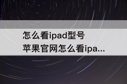 怎么看ipad型号 苹果官网怎么看ipad型号