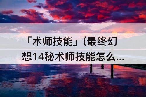 「术师技能」(最终幻想14秘术师技能怎么发动)