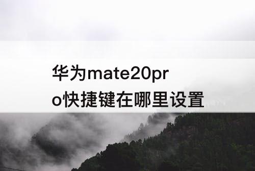 华为mate20pro快捷键在哪里设置