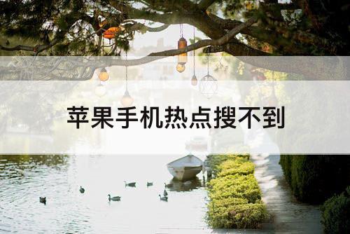 苹果手机热点搜不到
