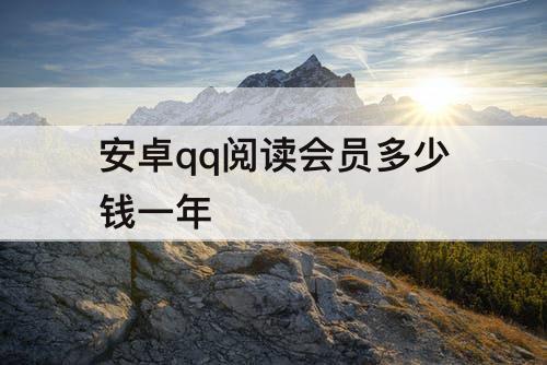 安卓qq阅读会员多少钱一年