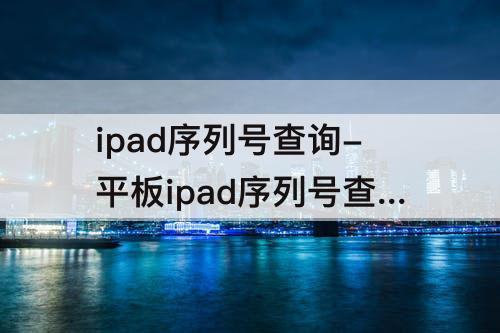 ipad序列号查询-平板ipad序列号查询