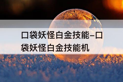口袋妖怪白金技能-口袋妖怪白金技能机