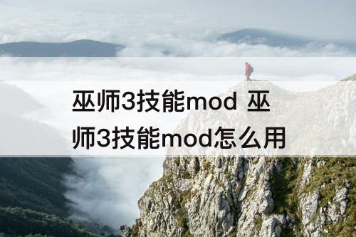 巫师3技能mod 巫师3技能mod怎么用
