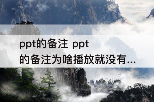 ppt的备注 ppt的备注为啥播放就没有了