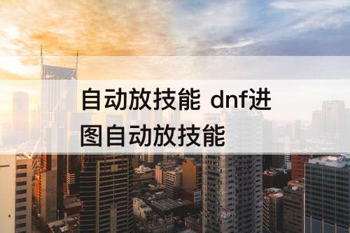 自动放技能 dnf进图自动放技能