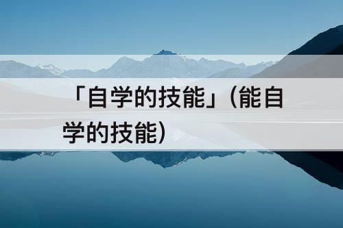 「自学的技能」(能自学的技能)