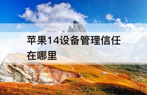 苹果14设备管理信任在哪里