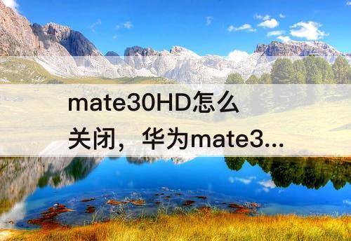 mate30HD怎么关闭，华为mate30hd怎么关闭快闪