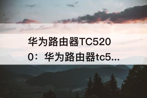 华为路由器TC5200：华为路由器tc5200怎么设置0008我要上网