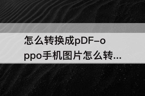 怎么转换成pDF-oppo手机图片怎么转换成pdf