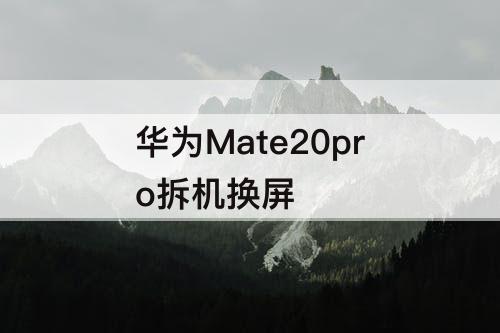 华为Mate20pro拆机换屏