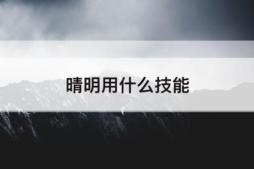 晴明用什么技能