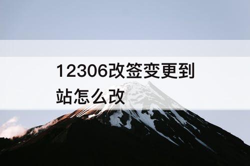 12306改签变更到站怎么改