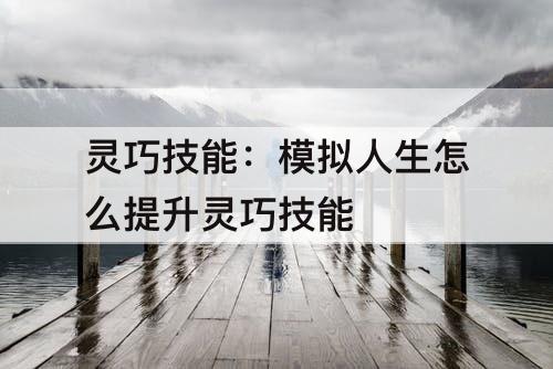 灵巧技能：模拟人生怎么提升灵巧技能