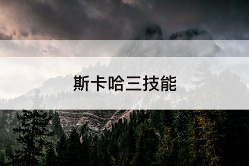 斯卡哈三技能