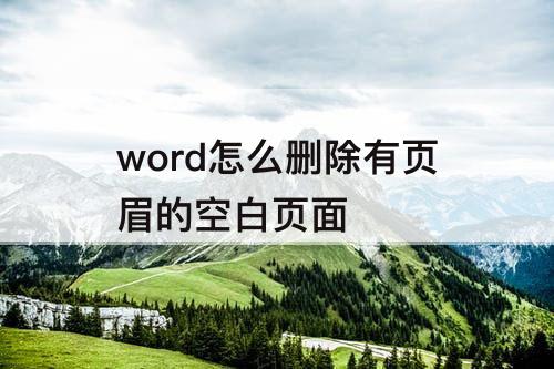word怎么删除有页眉的空白页面