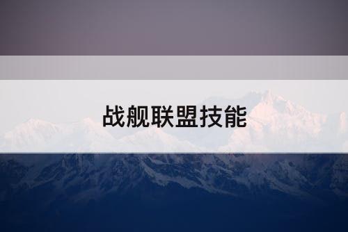 战舰联盟技能