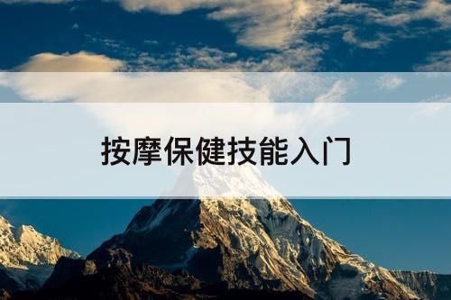 按摩保健技能入门