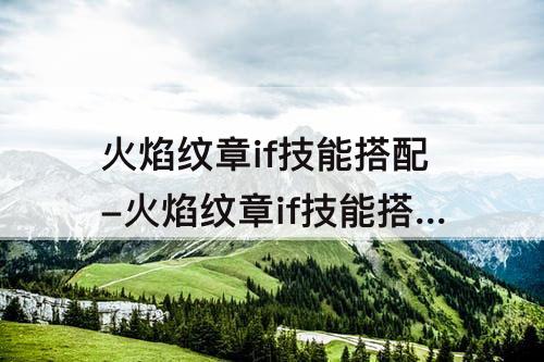 火焰纹章if技能搭配-火焰纹章if技能搭配白夜