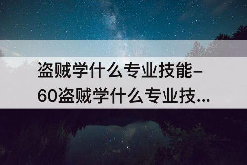 盗贼学什么专业技能-60盗贼学什么专业技能