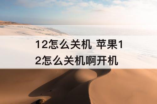 12怎么关机 苹果12怎么关机啊开机