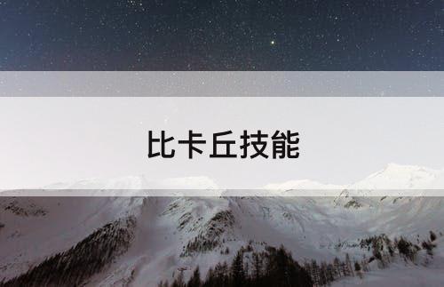 比卡丘技能