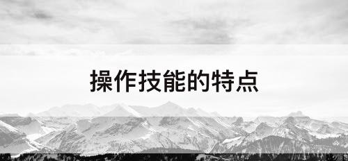 操作技能的特点