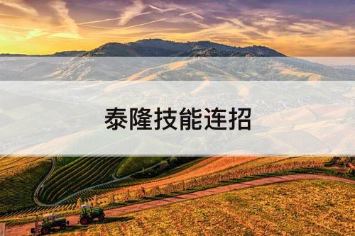 泰隆技能连招