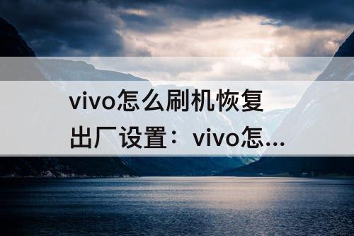 vivo怎么刷机恢复出厂设置：vivo怎么刷机恢复出厂设置5G