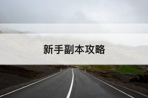新手副本攻略