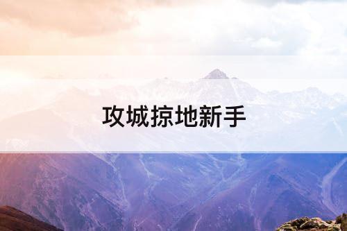 攻城掠地新手