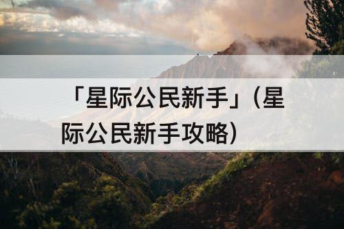 「星际公民新手」(星际公民新手攻略)