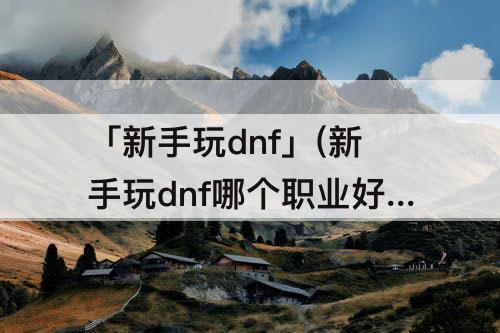 「新手玩dnf」(新手玩dnf哪个职业好)