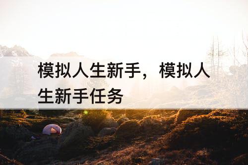 模拟人生新手，模拟人生新手任务