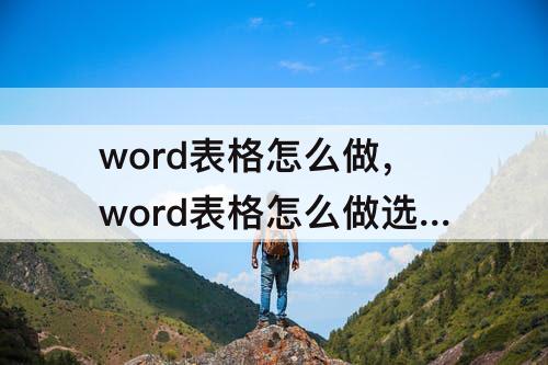 word表格怎么做，word表格怎么做选项