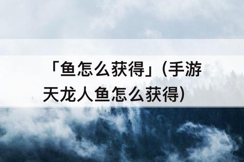 「鱼怎么获得」(手游天龙人鱼怎么获得)
