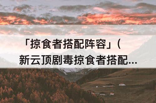 「掠食者搭配阵容」(新云顶剧毒掠食者搭配阵容)