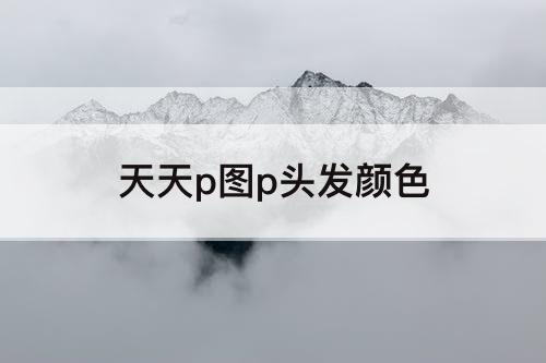 天天p图p头发颜色